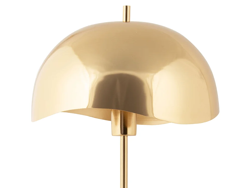 Waved Dome - Lampe à poser en métal et marbre - Or