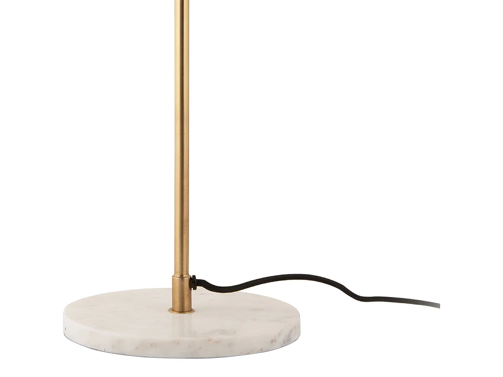 Waved Dome - Lampe à poser en métal et marbre - Or