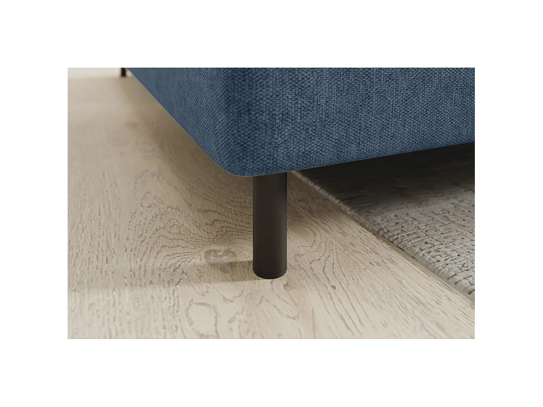 Canapé d'angle gauche convertible BARNEA 208 cm bleu marine chiné avec rangement