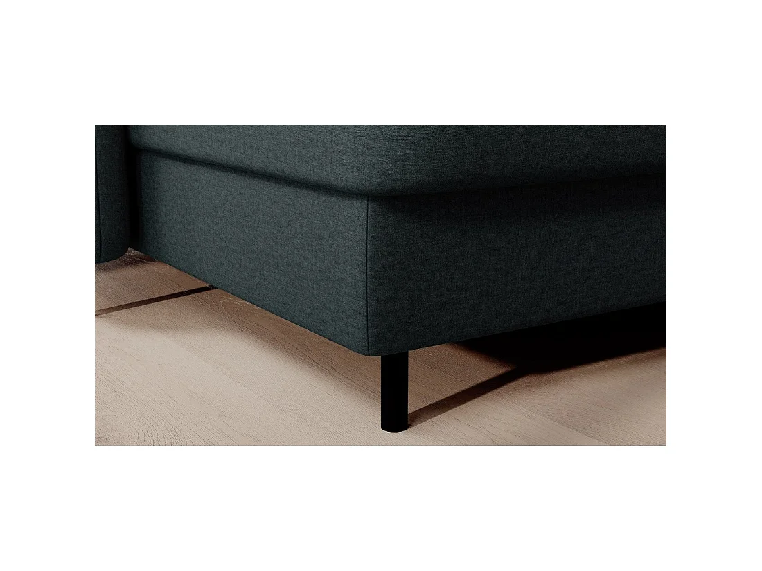 Canapé d'angle convertible BERTHO 306 cm vert foncé – Angle gauche avec coffre