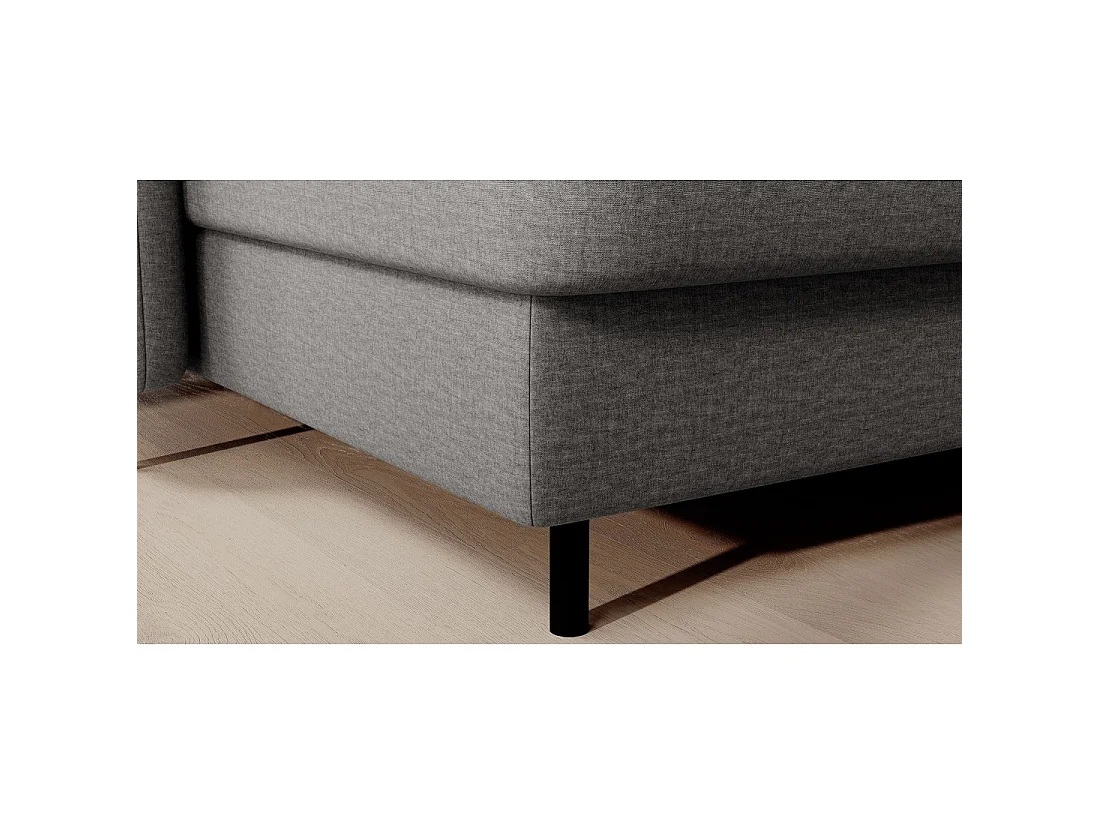 Canapé d'angle convertible BERTHO 306 cm gris – Angle gauche avec coffre