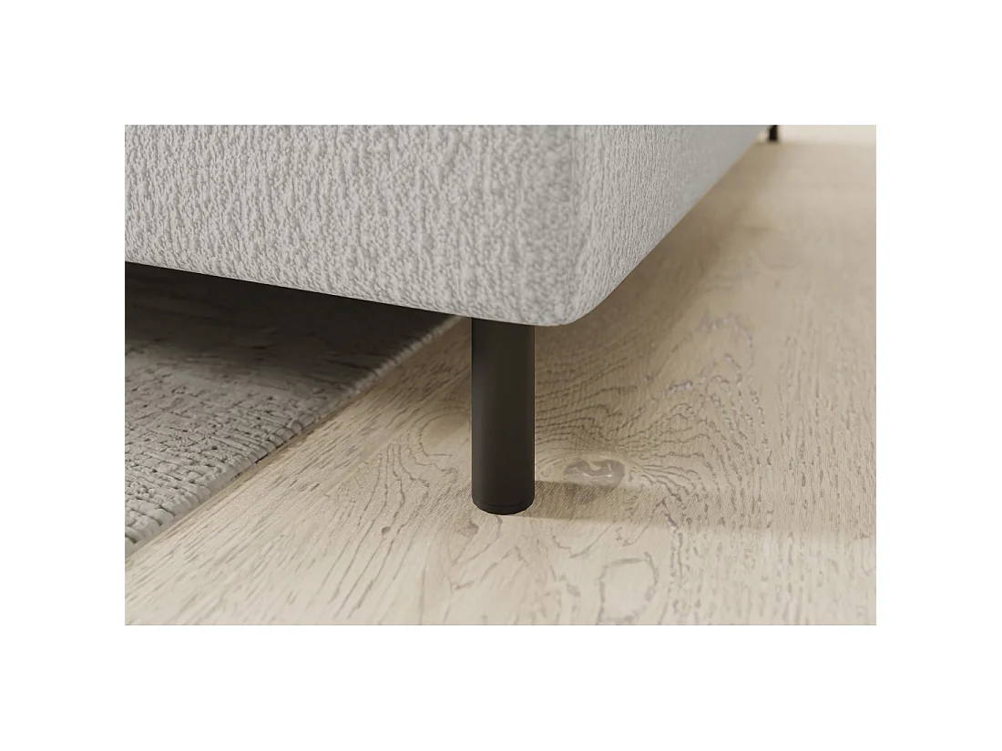 Canapé d'angle droit convertible BARNEA 208 cm blanc chenille avec rangement