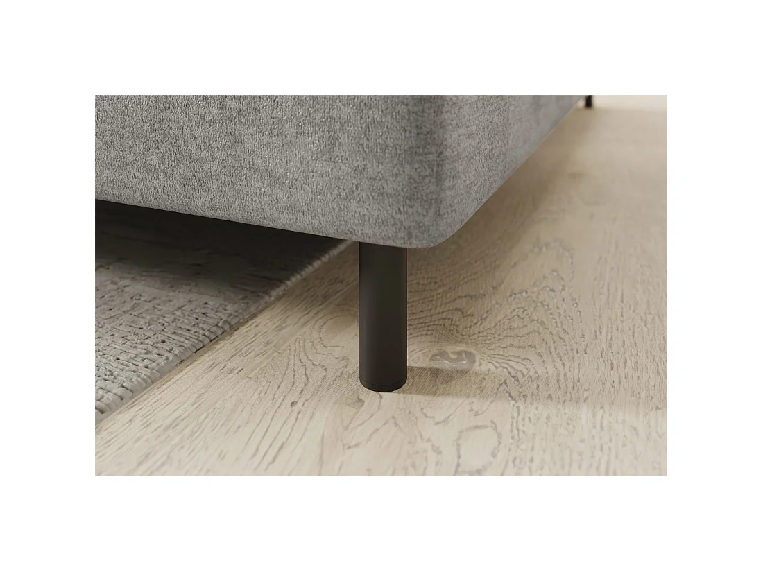 Canapé d'angle droit convertible BARNEA 208 cm gris clair avec rangement