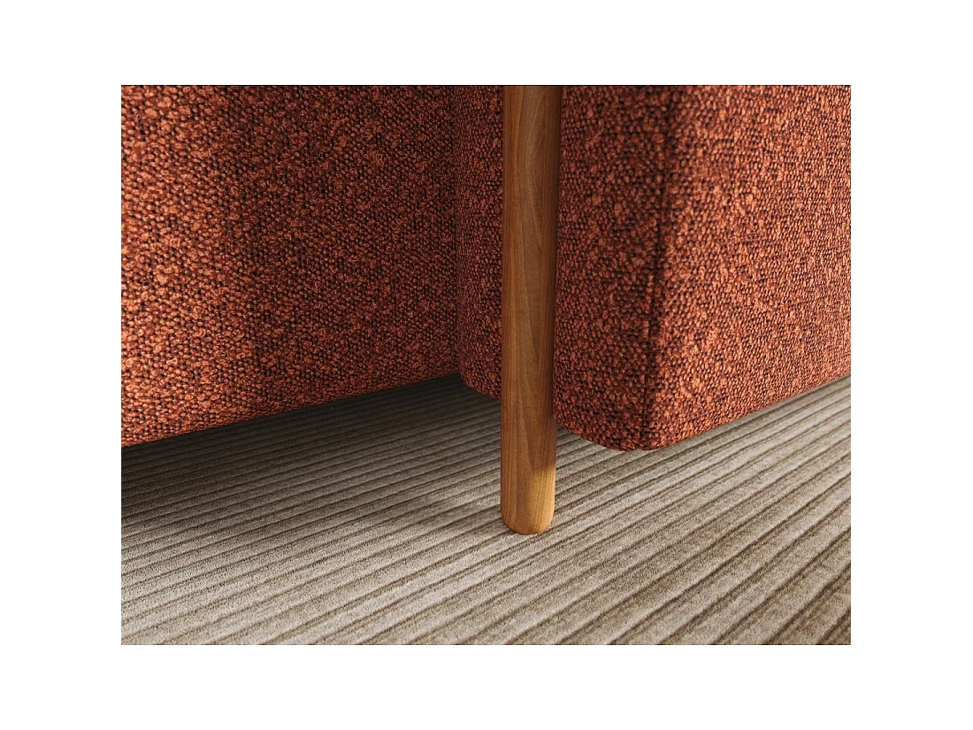 Canapé d'angle convertible ARVESSA terracotta bouclette – Angle droit