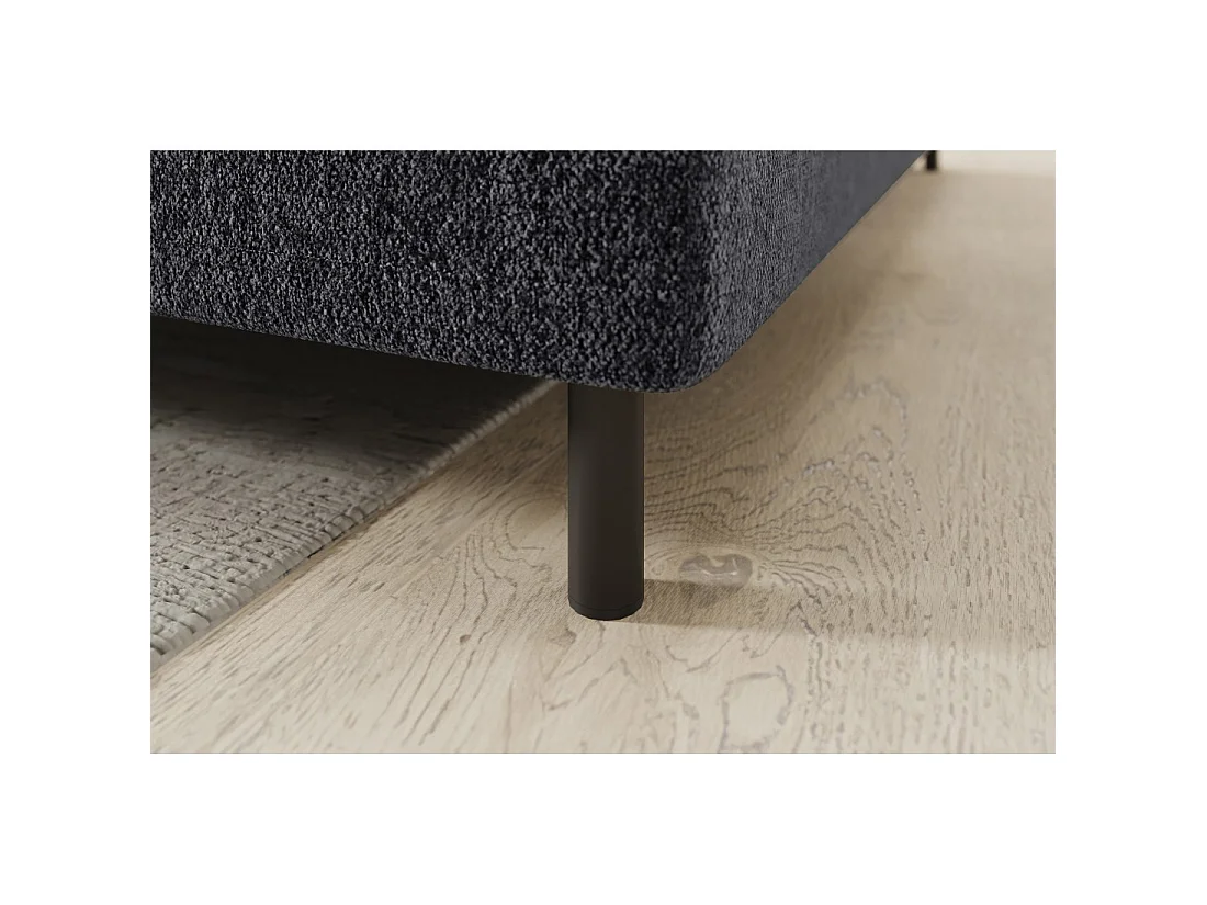 Canapé d'angle droit convertible BARNEA 208 cm gris foncé en tissu chenille avec rangement