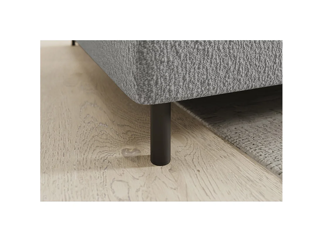 Canapé d'angle gauche convertible BARNEA 208 cm gris chiné avec rangement