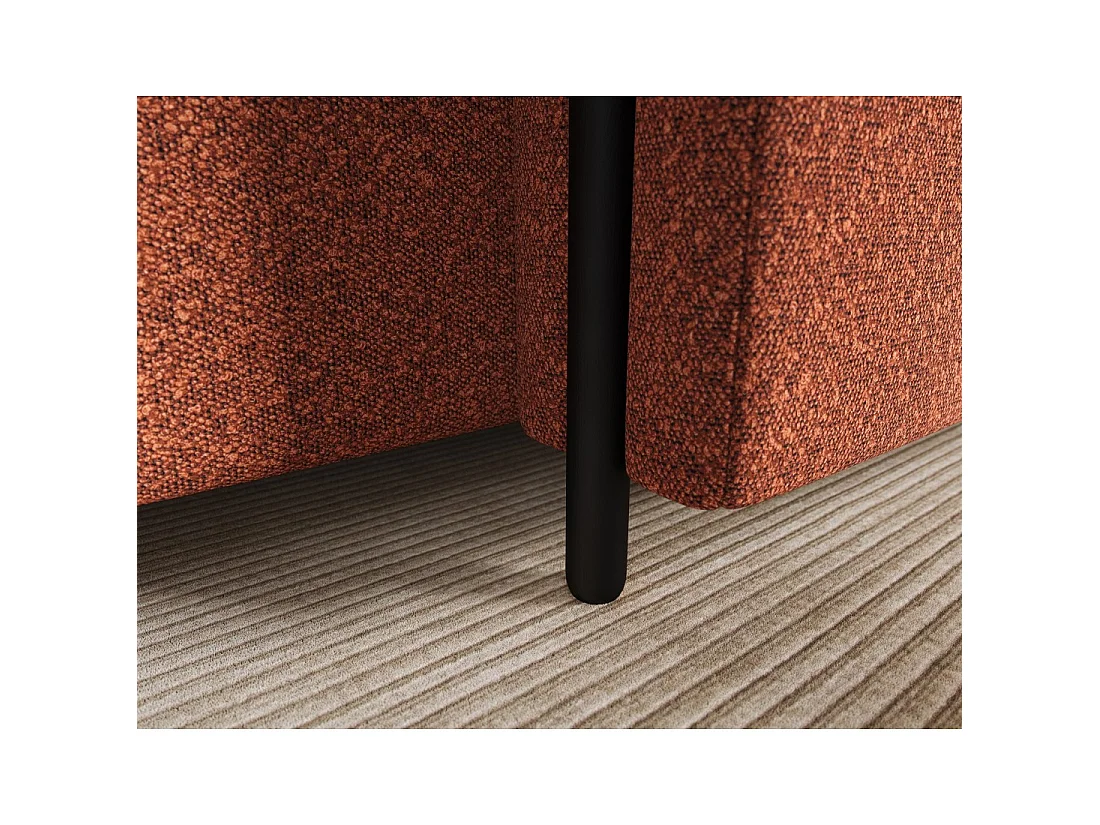 Canapé d'angle convertible ARVESSA terracotta bouclette – Angle droit