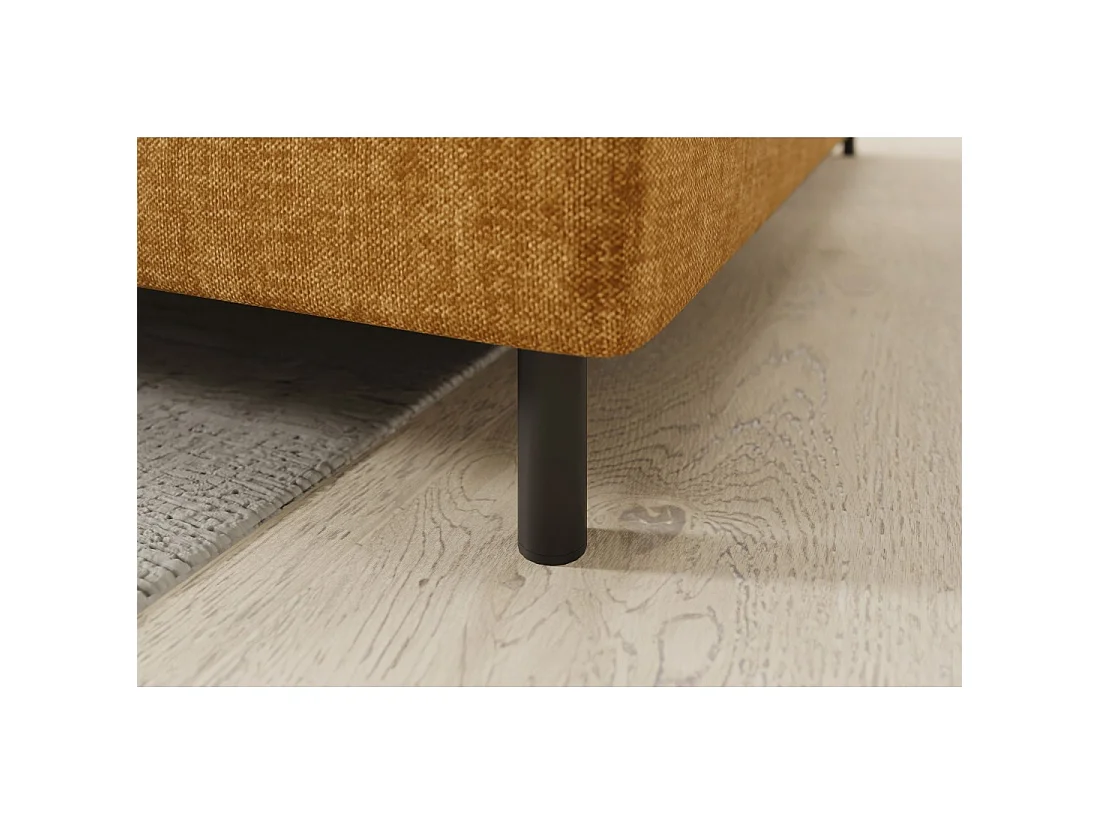 Canapé d'angle droit convertible BARNEA 208 cm camel en tissu chenille avec rangement