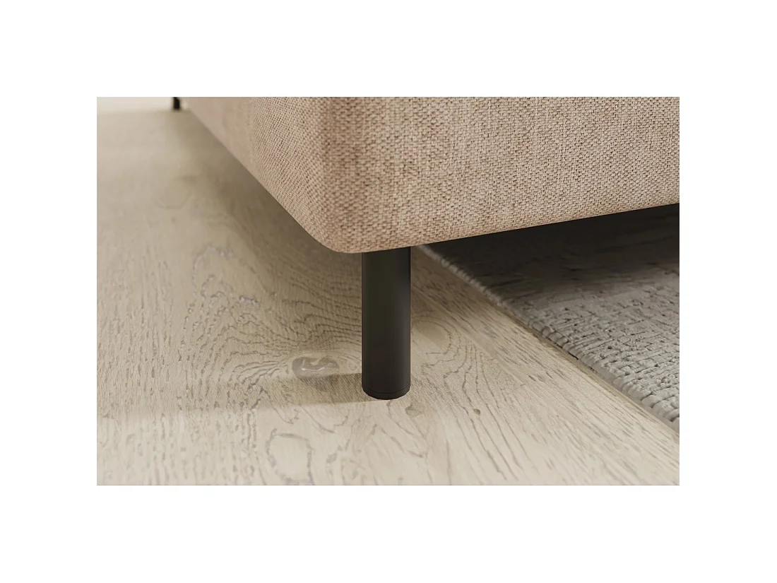 Canapé d'angle gauche convertible BARNEA 208 cm crème avec rangement