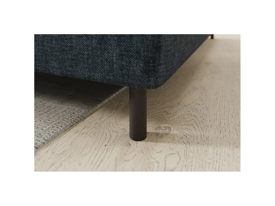 Canapé d'angle droit convertible BARNEA 208 cm bleu foncé avec rangement
