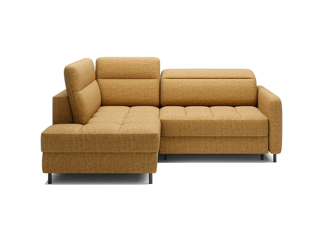 Canapé d'angle gauche convertible BARNEA 208 cm camel avec rangement