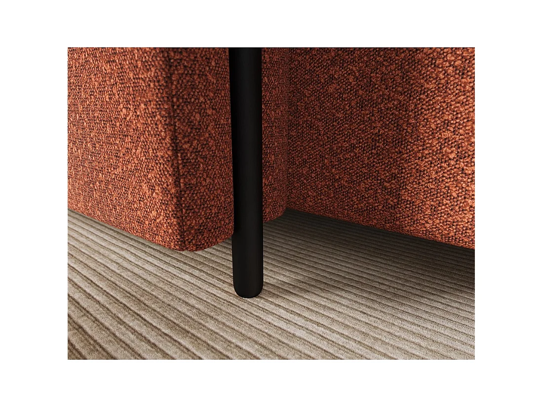Canapé d'angle convertible ARVESSA terracotta bouclette – Angle gauche avec coffre
