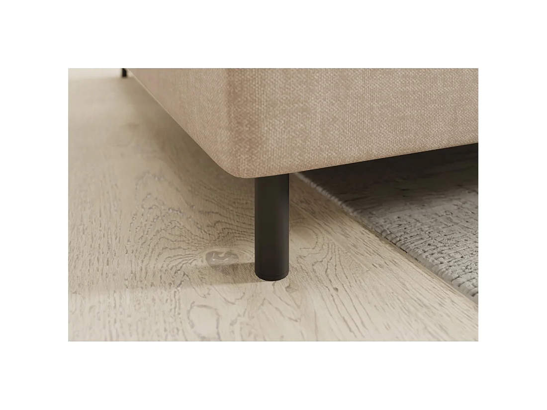Canapé d'angle gauche convertible BARNEA 208 cm crème avec rangement