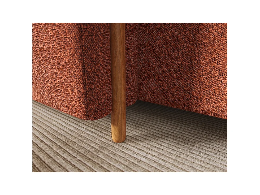 Canapé d'angle convertible ARVESSA terracotta chenille – Angle gauche