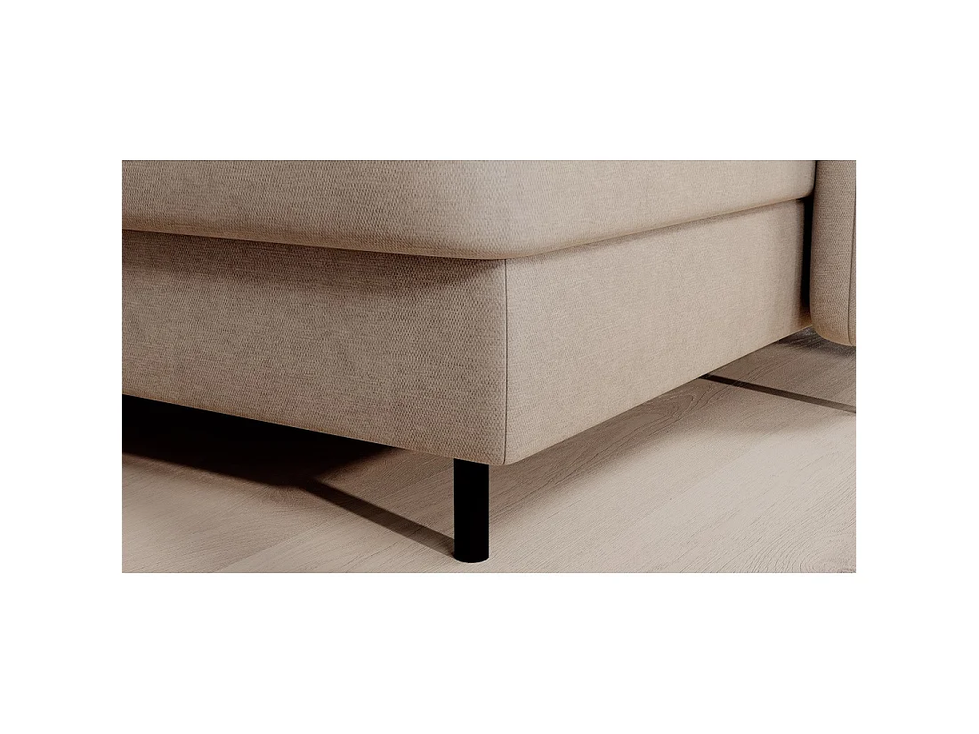 Canapé d'angle convertible BERTHO 306 cm beige – Angle droit avec coffre