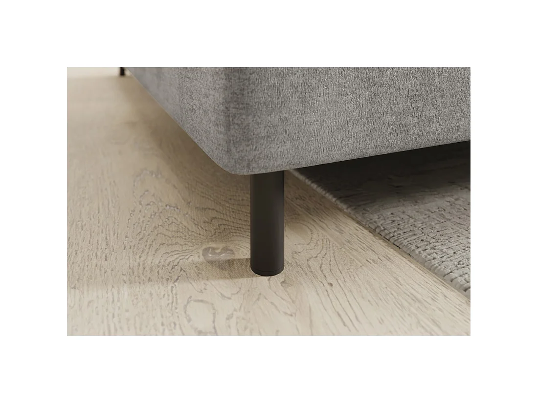 Canapé d'angle gauche convertible BARNEA 208 cm gris clair avec rangement