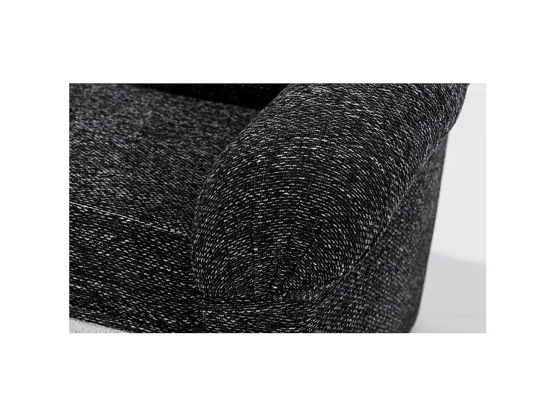 Canapé d'angle gauche convertible BENANA 250 cm noir et blanc avec coffre
