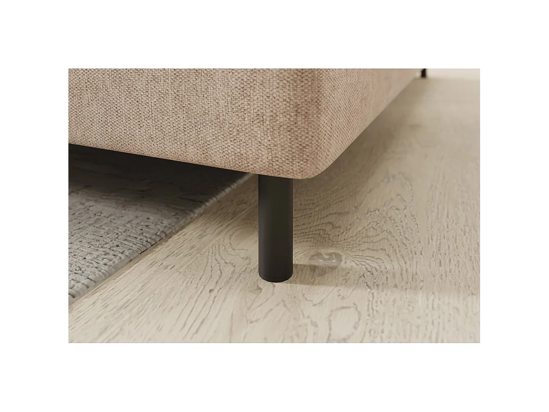 Canapé d'angle droit convertible BARNEA 208 cm beige crème avec rangement