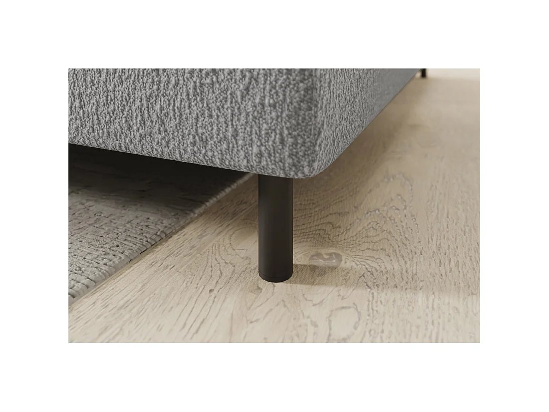 Canapé d'angle droit convertible BARNEA 208 cm gris chiné avec rangement