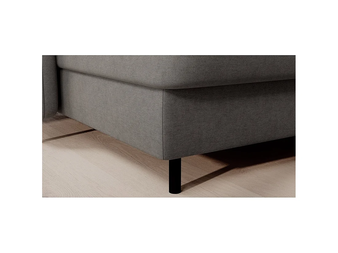 Canapé d'angle convertible BERTHO 306 cm gris – Angle gauche avec coffre