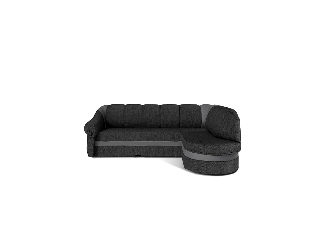 Canapé d'angle droit convertible BENANA 250 cm gris foncé et gris avec coffre
