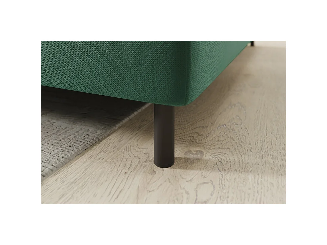 Canapé d'angle droit convertible BARNEA 208 cm vert foncé avec rangement