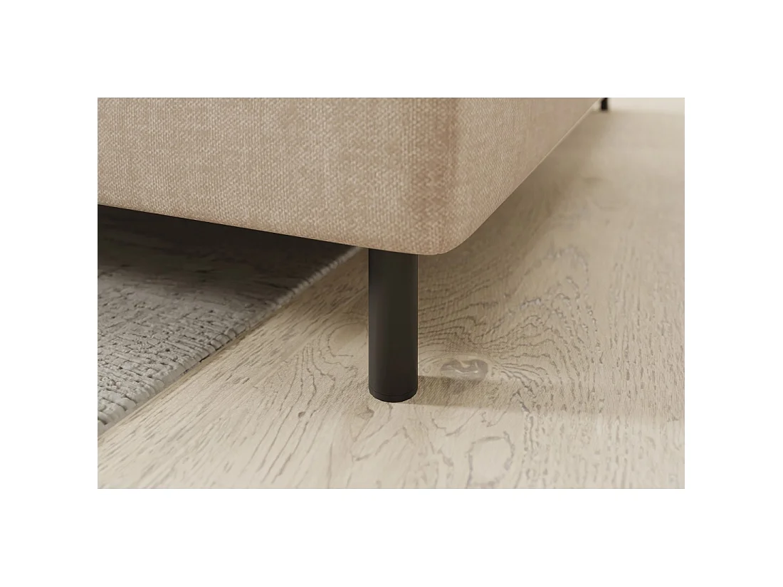 Canapé d'angle droit convertible BARNEA 208 cm beige crème avec rangement