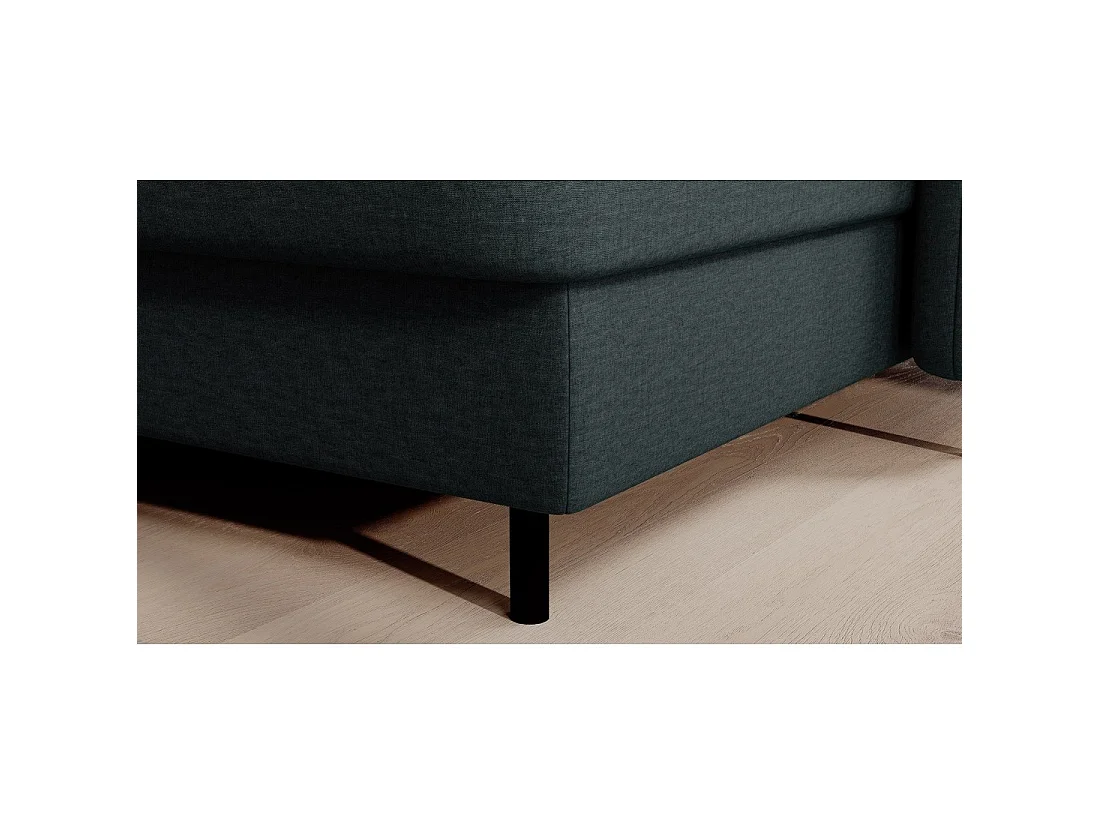 Canapé d'angle convertible BERTHO 306 cm vert foncé – Angle droit avec coffre