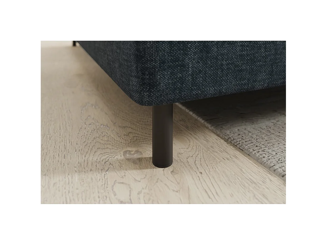 Canapé d'angle gauche convertible BARNEA 208 cm bleu foncé avec rangement