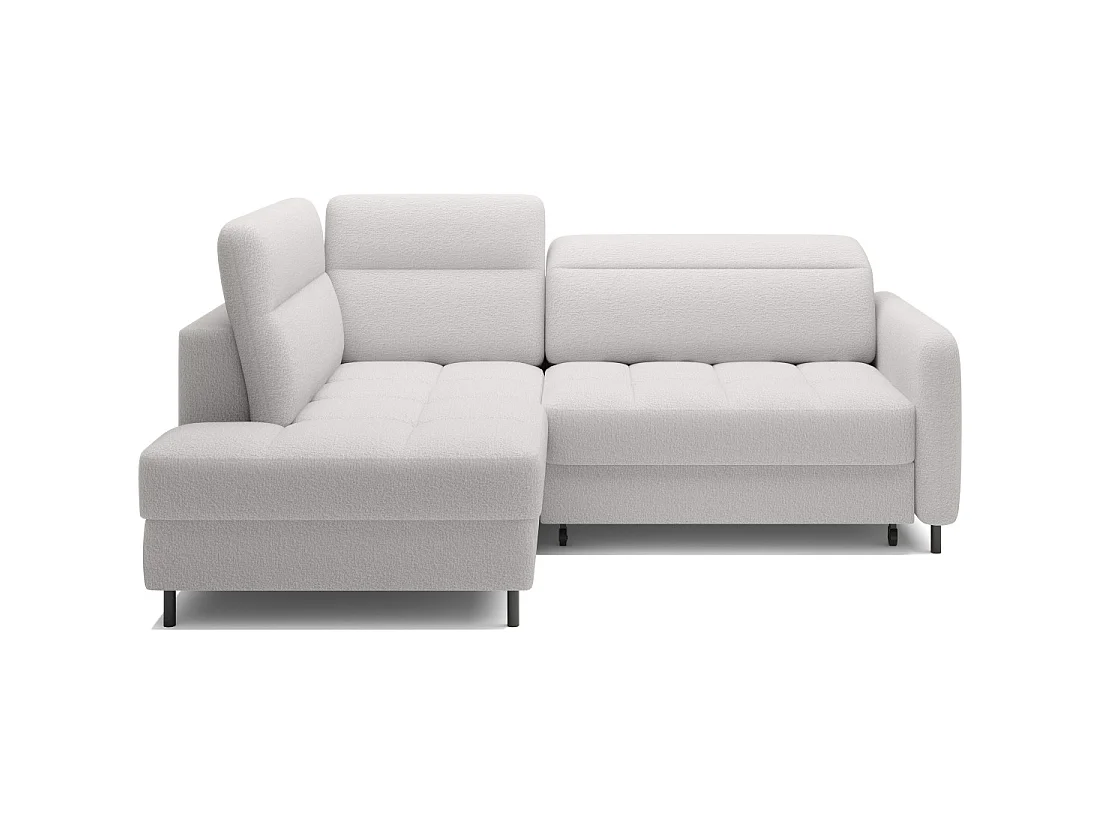 Canapé d'angle gauche convertible BARNEA 208 cm blanc avec rangement