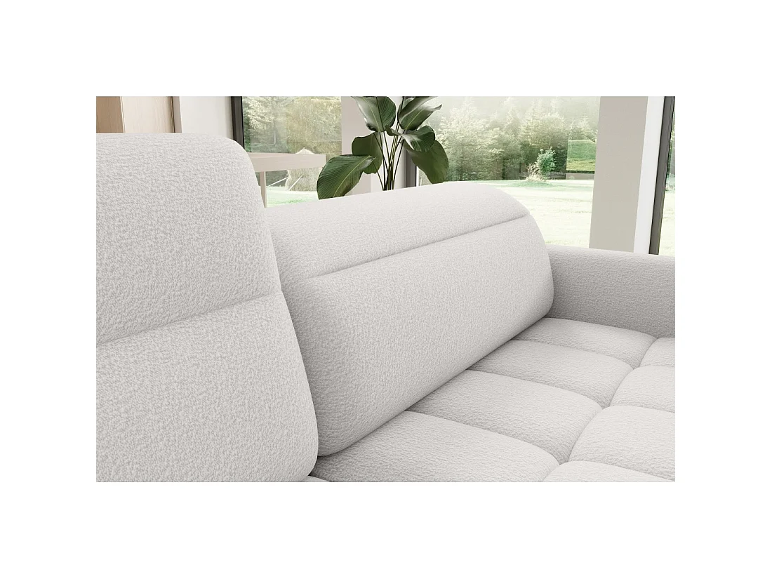 Canapé d'angle gauche convertible BARNEA 208 cm blanc avec rangement
