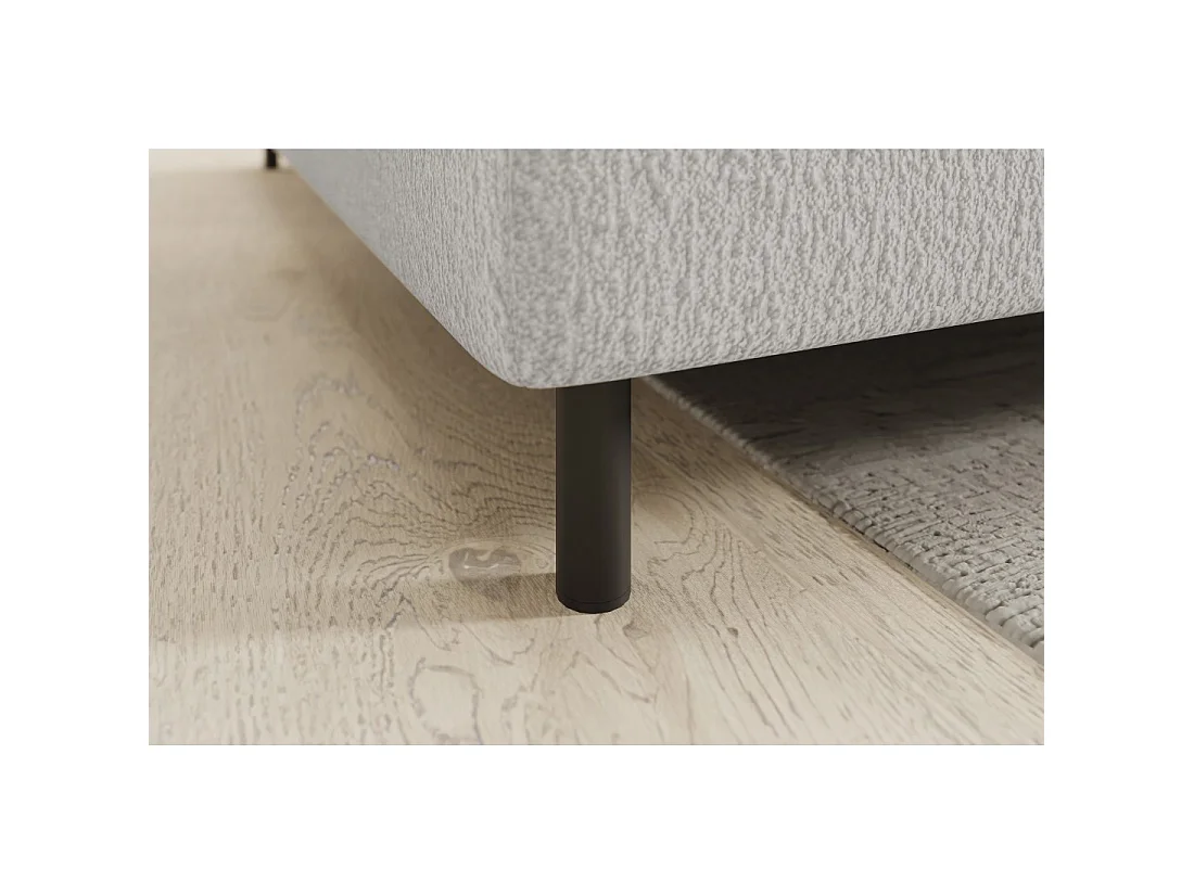 Canapé d'angle gauche convertible BARNEA 208 cm blanc avec rangement