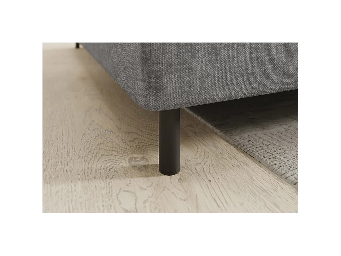 Canapé d'angle gauche convertible BARNEA 208 cm gris chiné avec rangement