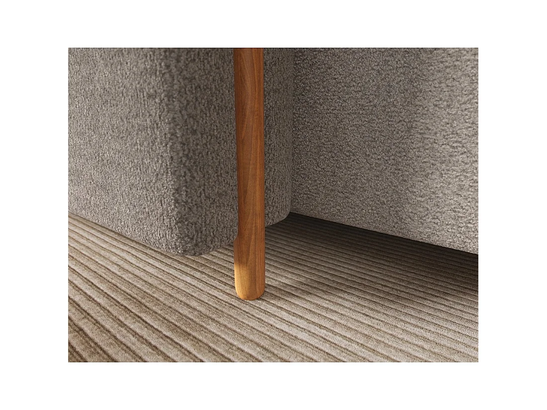Canapé d'angle convertible ARVESSA marron clair chenille – Angle gauche