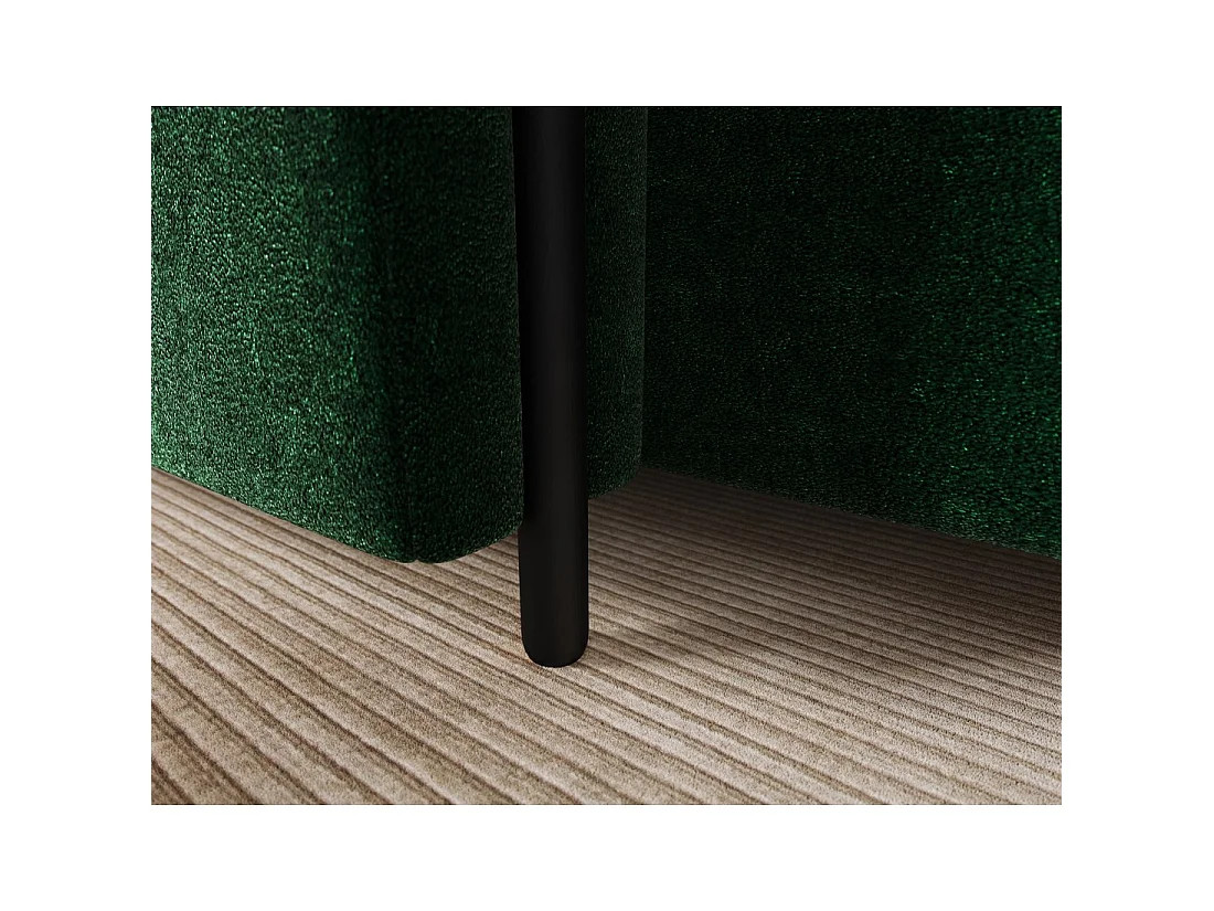 Canapé d'angle convertible ARVESSA vert émeraude bouclette – Angle gauche avec coffre