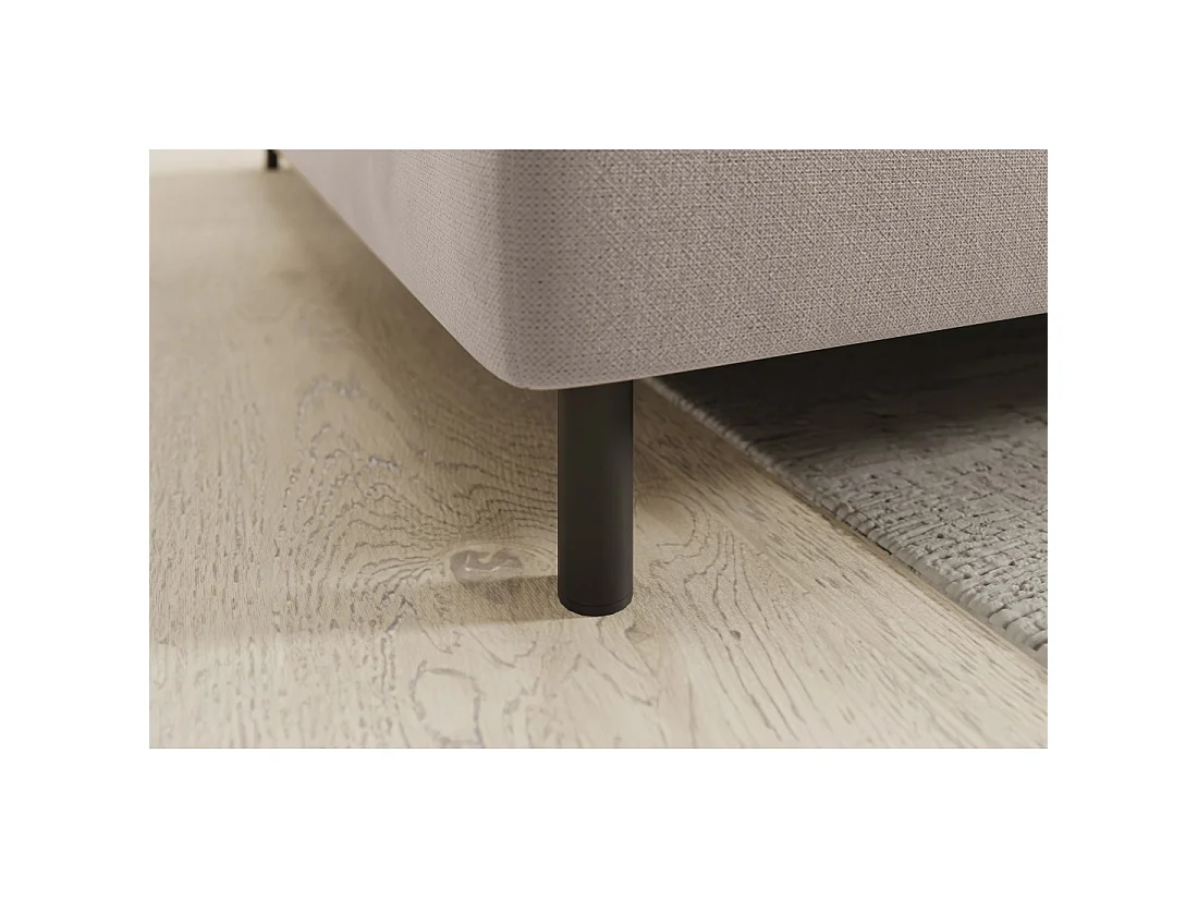 Canapé d'angle gauche convertible BARNEA 208 cm crème avec rangement