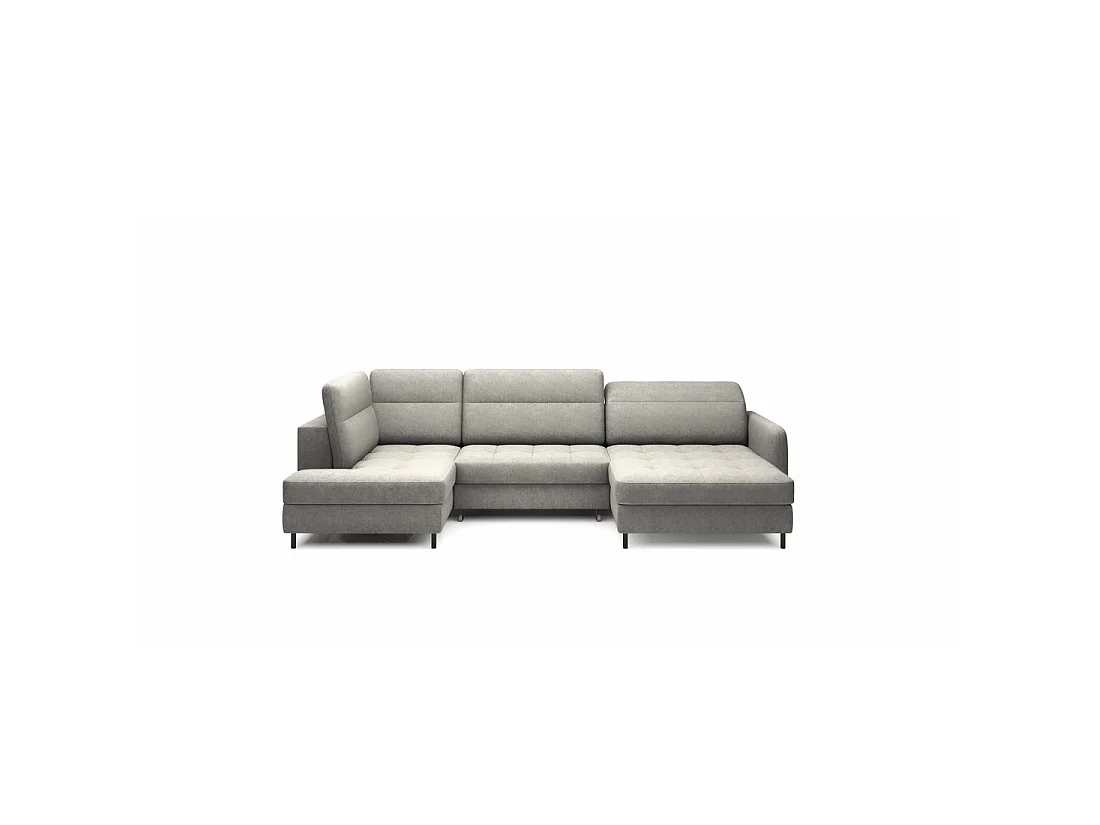 Canapé d'angle convertible BERTHO 306 cm gris – Angle droit avec coffre