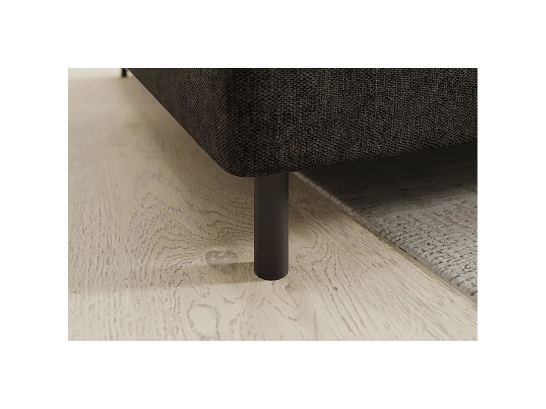 Canapé d'angle gauche convertible BARNEA 208 cm gris foncé avec rangement