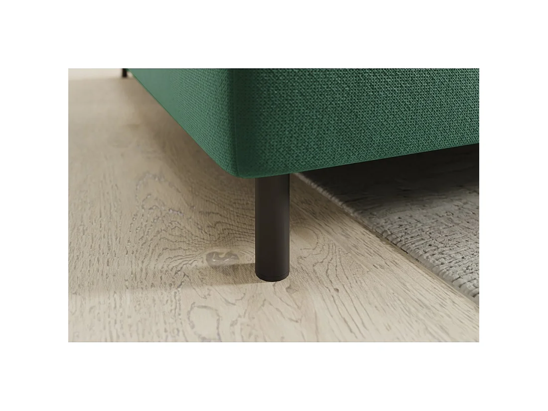 Canapé d'angle gauche convertible BARNEA 208 cm vert foncé avec rangement