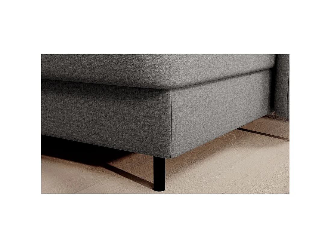 Canapé d'angle convertible BERTHO 306 cm gris – Angle droit avec coffre