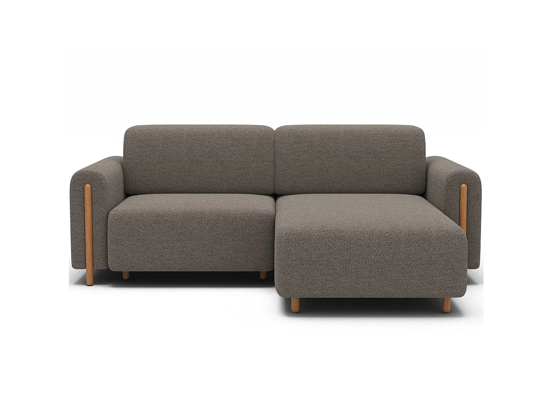 Canapé d'angle convertible ARVESSA marron clair chenille – Angle droit