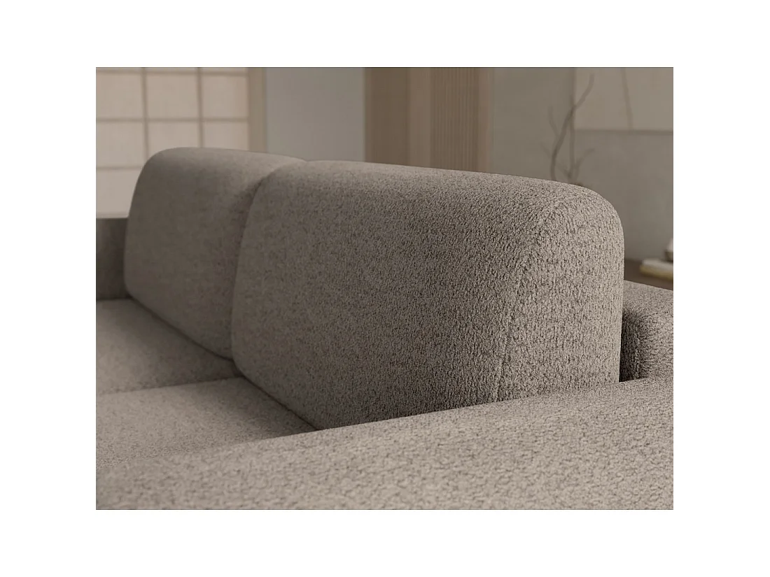 Canapé d'angle convertible ARVESSA marron clair chenille – Angle droit