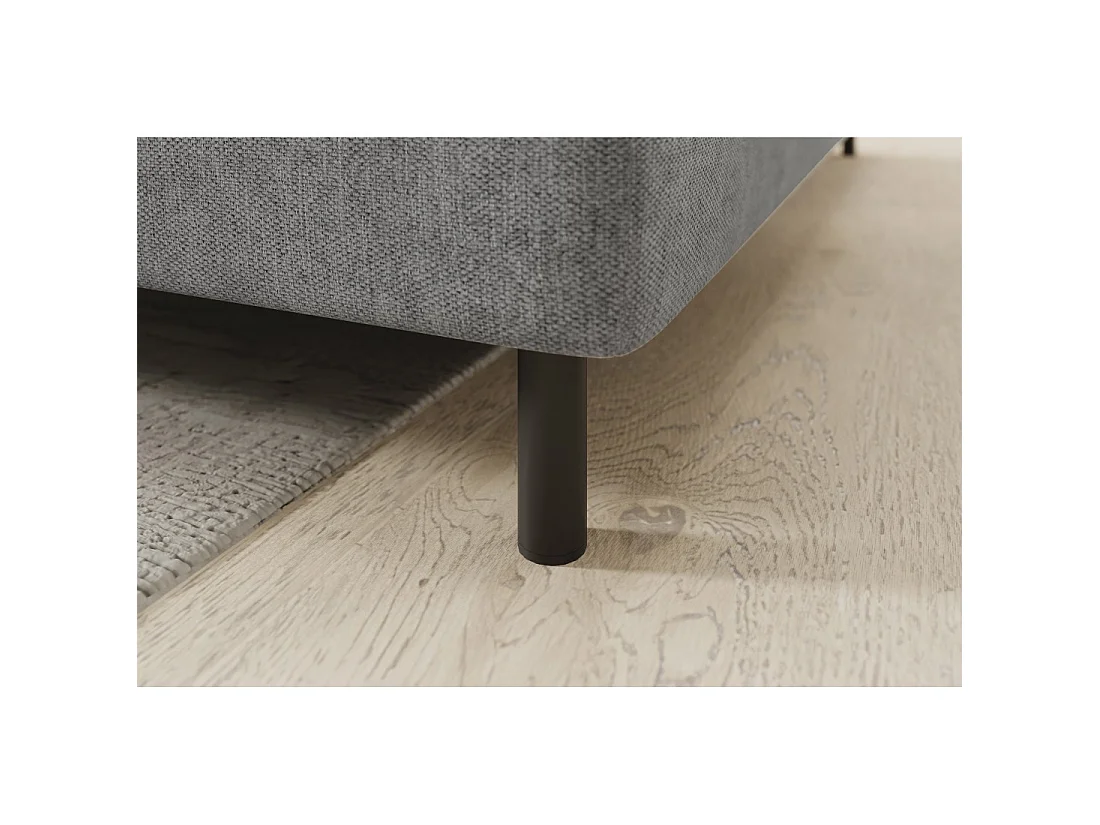 Canapé d'angle droit convertible BARNEA 208 cm gris clair avec rangement