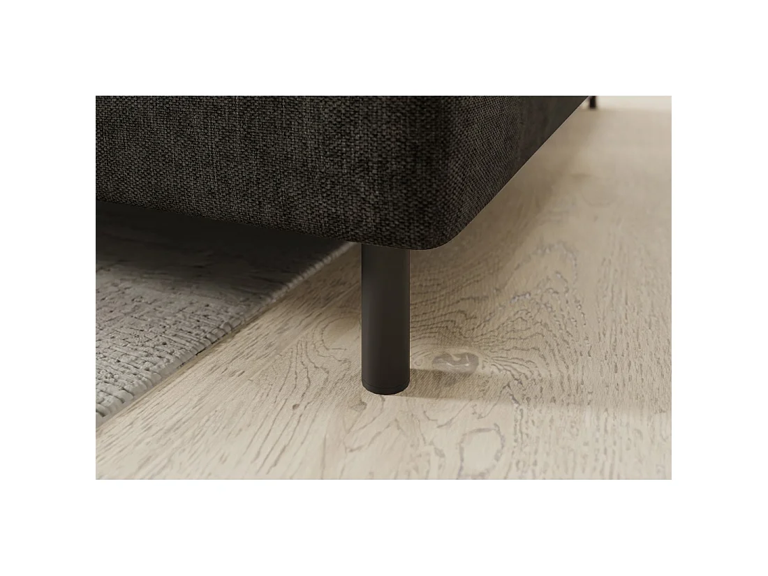 Canapé d'angle droit convertible BARNEA 208 cm gris foncé en tissu chenille avec rangement