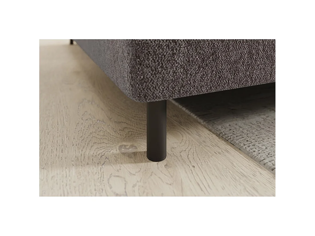 Canapé d'angle gauche convertible BARNEA 208 cm marron avec rangement