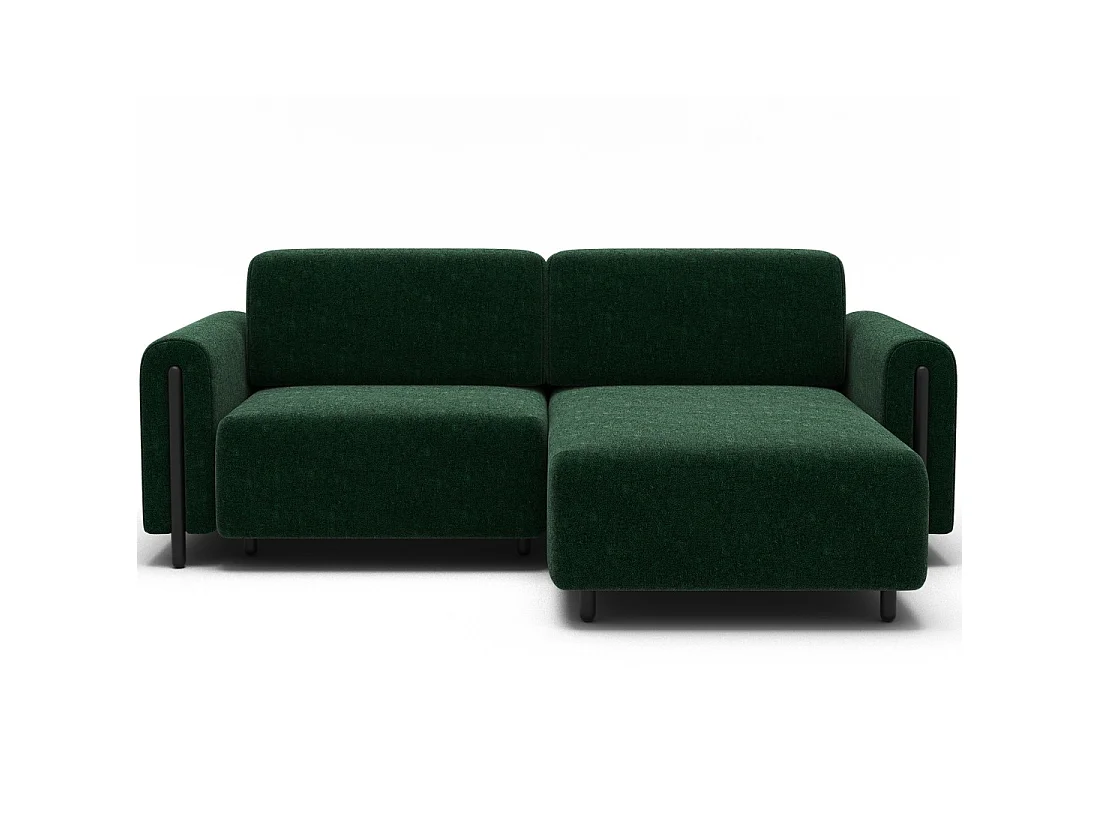 Canapé d'angle convertible ARVESSA vert émeraude chenille – Angle droit
