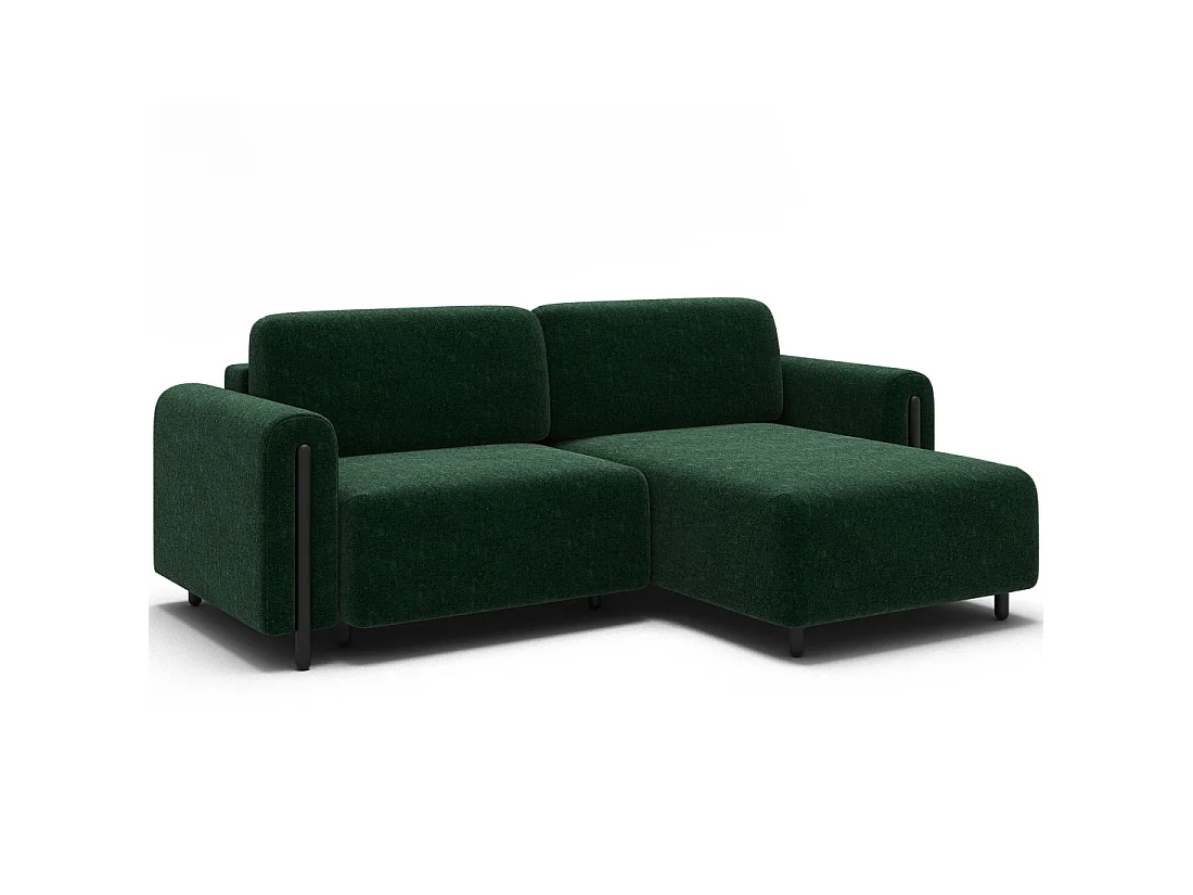 Canapé d'angle convertible ARVESSA vert émeraude chenille – Angle droit