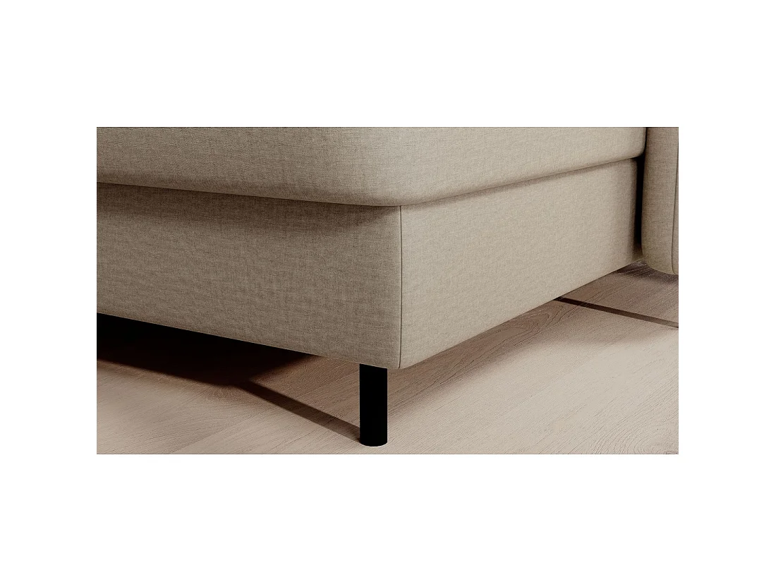 Canapé d'angle convertible BERTHO 306 cm beige – Angle droit avec coffre