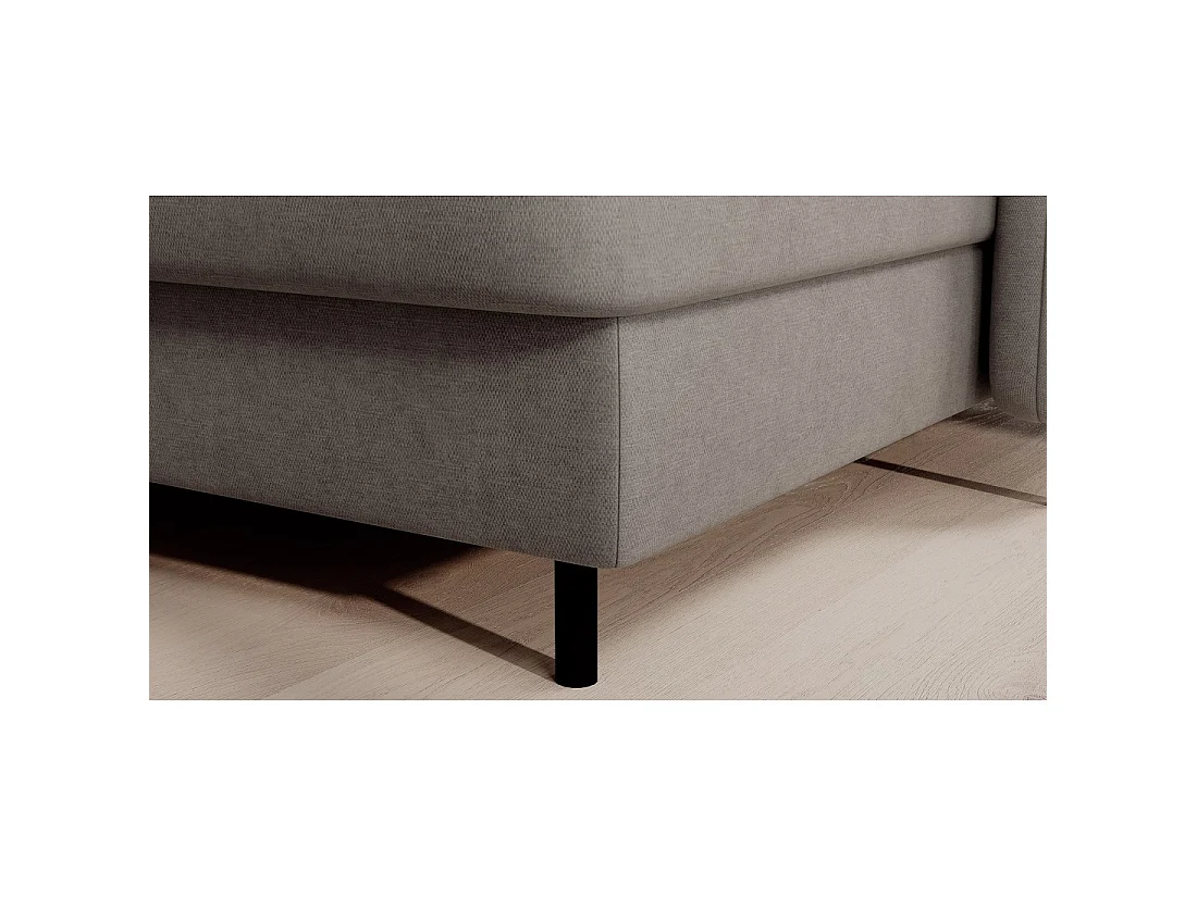 Canapé d'angle convertible BERTHO 306 cm gris clair – Angle droit avec coffre