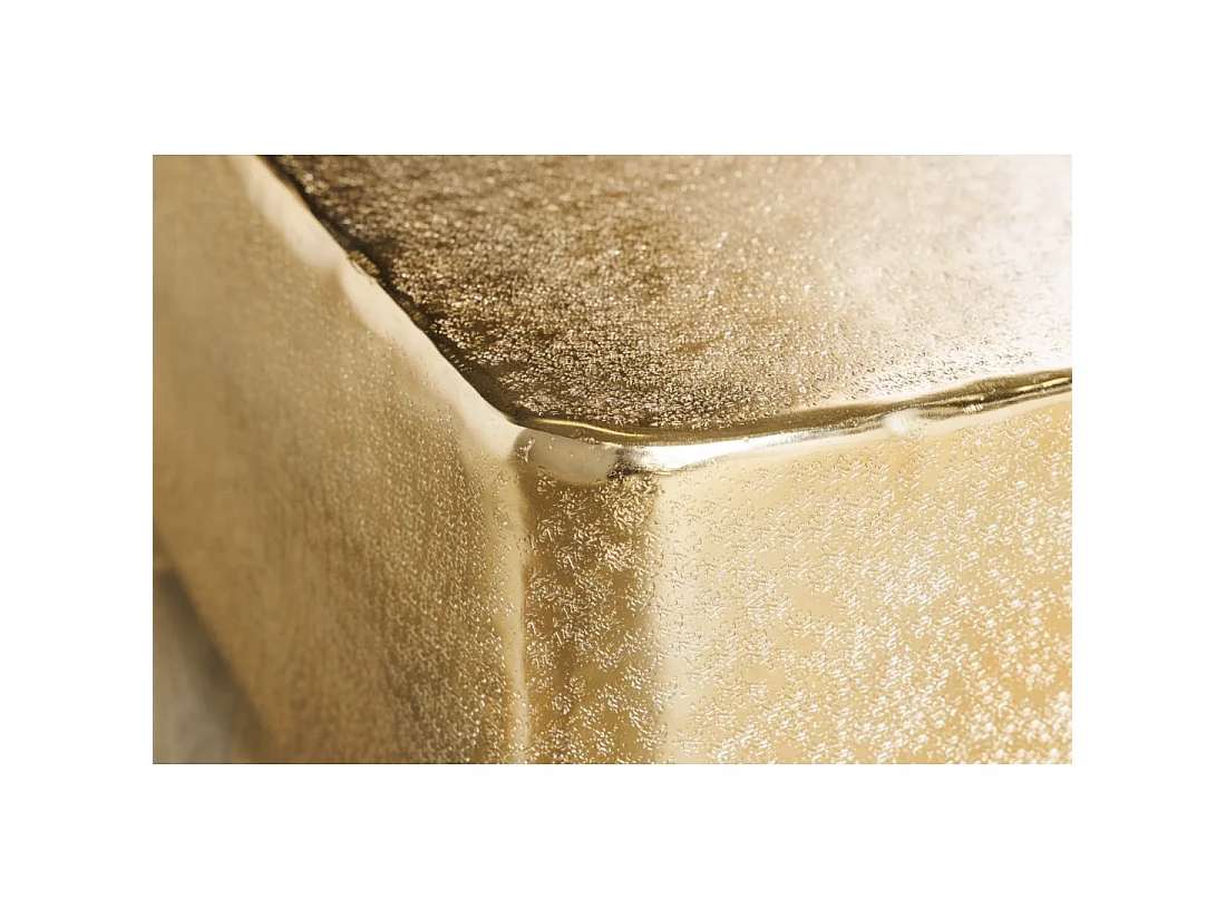 Mesa baja cuadrada AURUM 70 cm en aluminio dorado martillado – Diseño artesanal chic